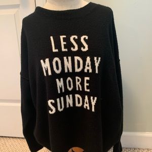 Vince Camuto Less Monday More Sunday Graphic Sweater